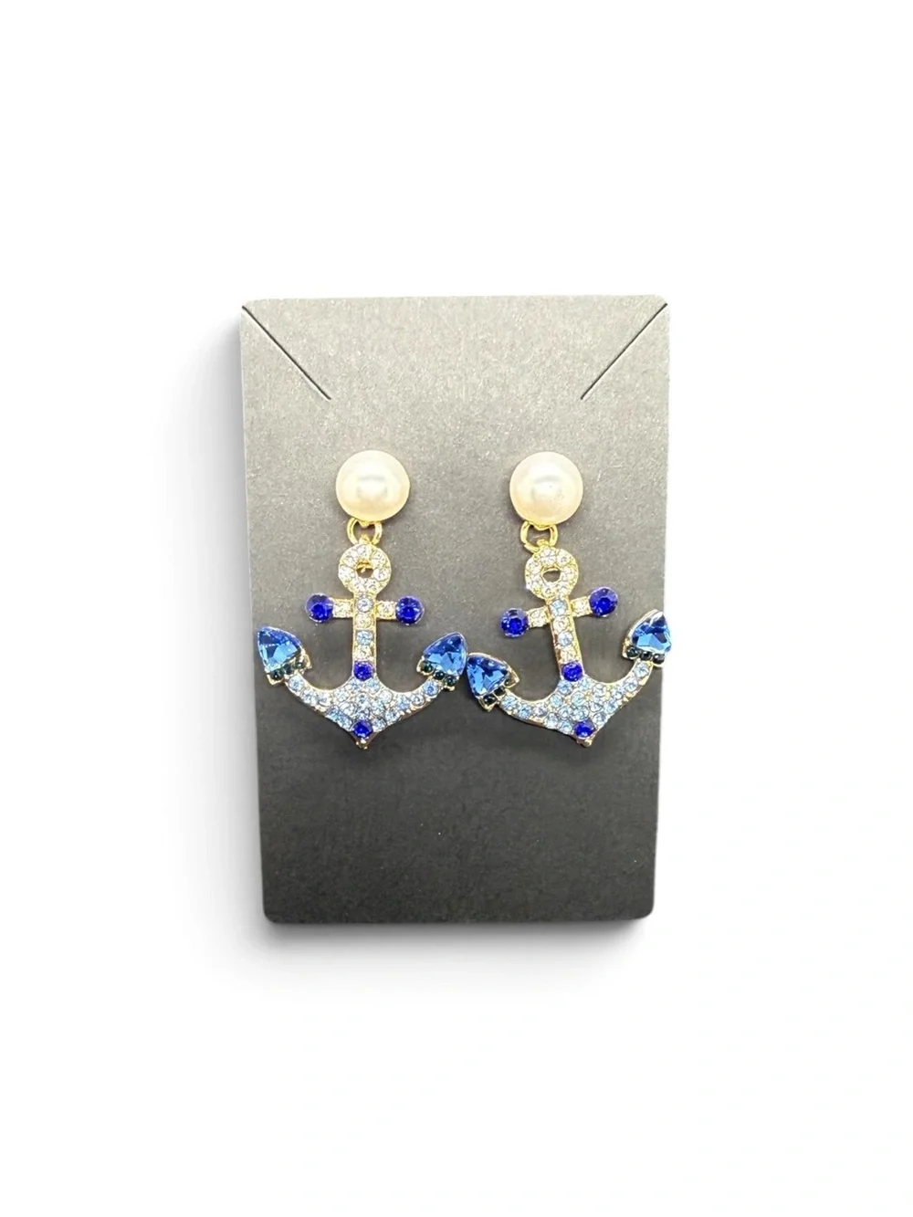 🏷️‼️5/$25🏷️‼️⚓️Nautical Anchor Faux Pearl Drop Earrings/NWOT⚓️